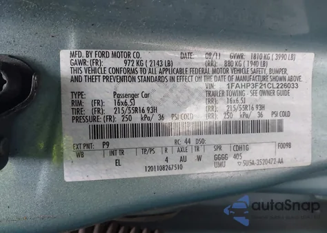 2012 Ford Focus Se из США, поврежденный, VIN 1FAHP3F21CL226033